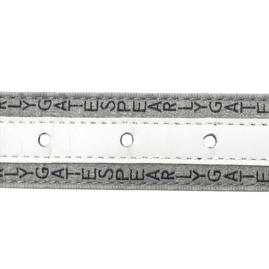 PEARLY GATES パーリーゲイツ レザーベルト ロゴ総柄 グレー系