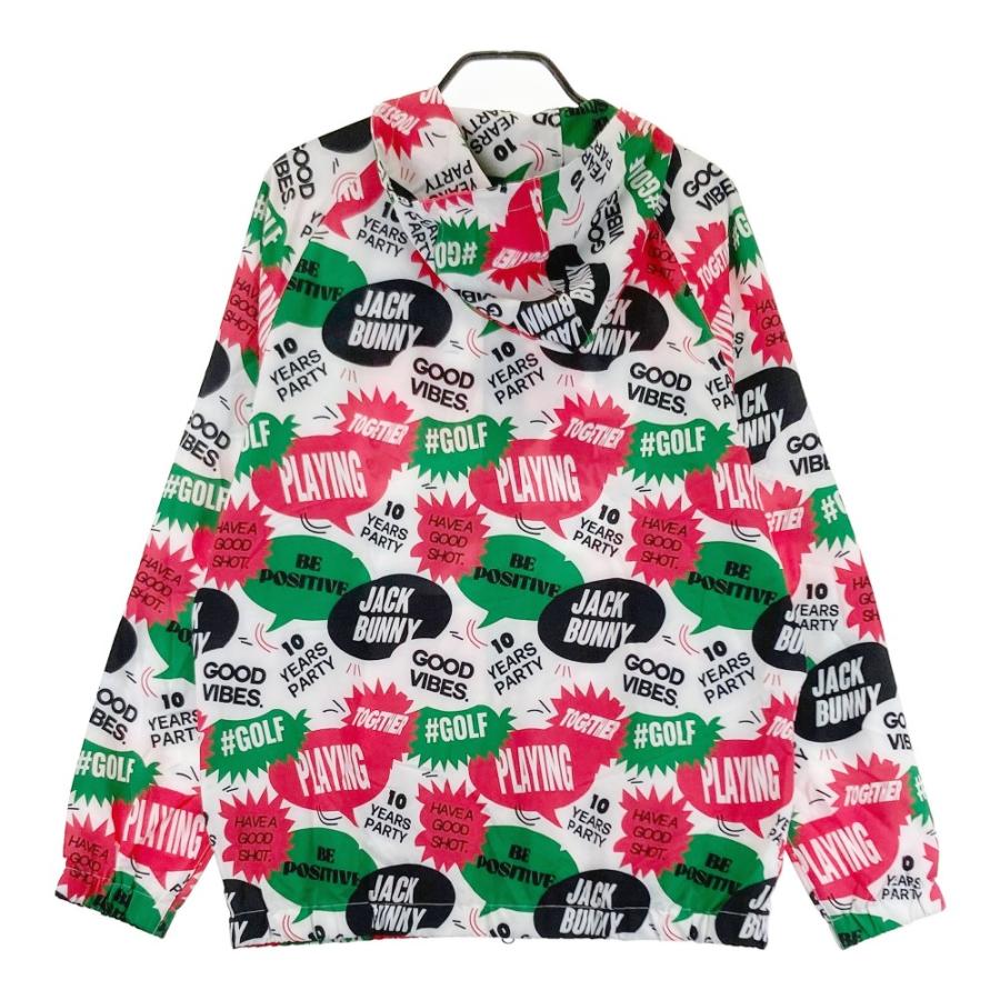 ❗️新品同様状態良好品❗️　Jack Banny!!　パーカー　ゴルフウェア 美品】JACK BUNNY ジャックバニー ジップパーカー 総柄 ホワイト系 6