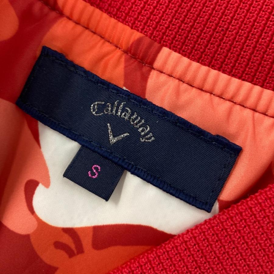 サイズ：S CALLAWAY キャロウェイ  裏メッシュ ジップジャケット 総柄 レッド系 [240101445600] ゴルフウェア レディース ストスト Callaway（キャロウェイ） 裏メッシュ ジップジャケット 総柄 レッド系