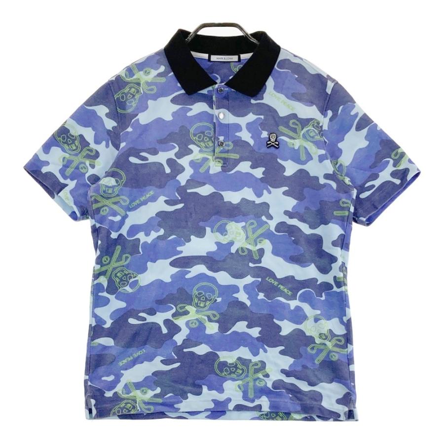 MARK&LONA マークアンドロナ 半袖ポロシャツ 迷彩柄 カモフラ ネイビー