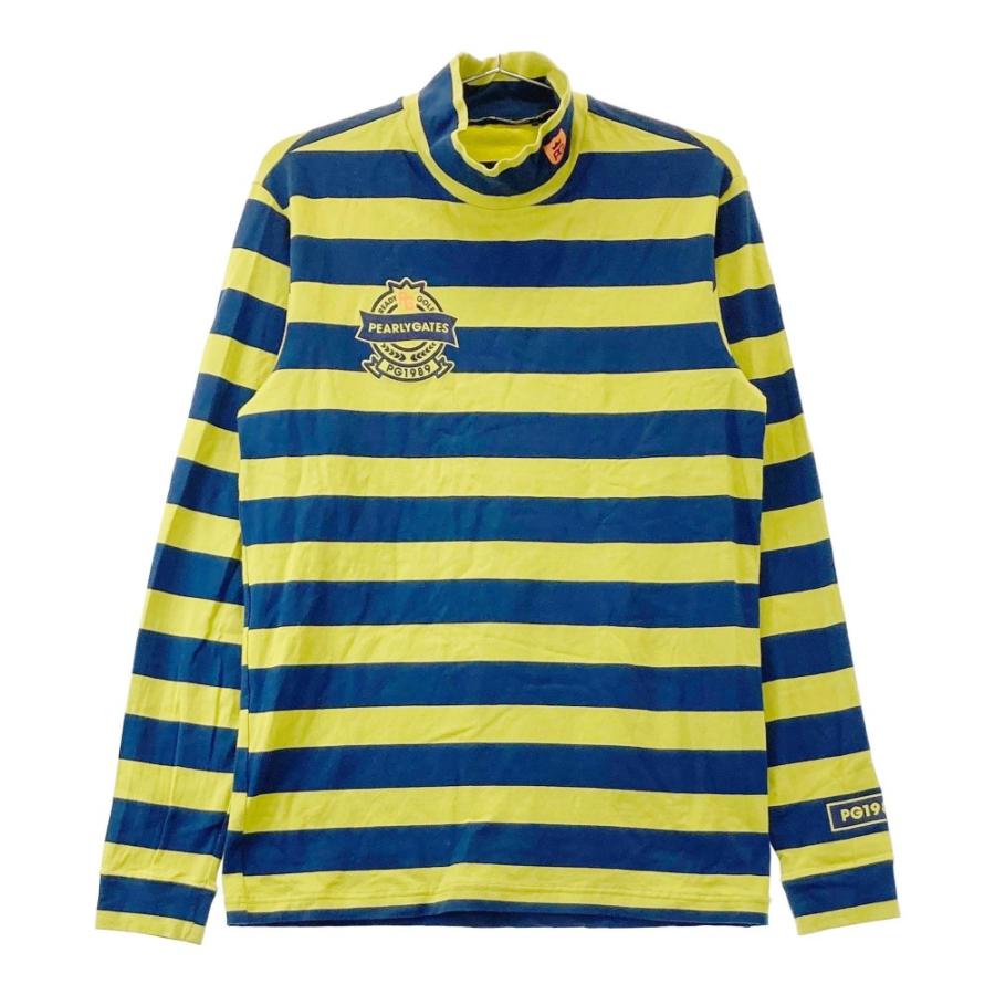PEARLY GATES パーリーゲイツ ハイネック 長袖Tシャツ ボーダー柄 