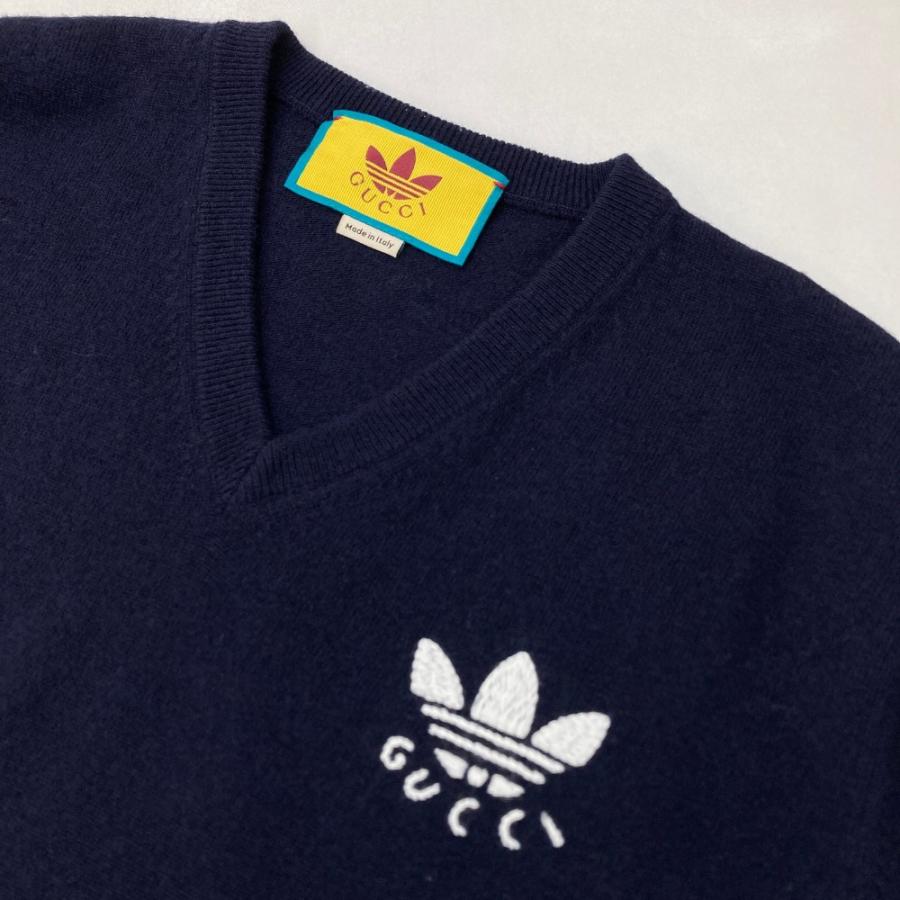GUCCI グッチ 700445 ニット セーター adidas ネイビー系 S メンズ