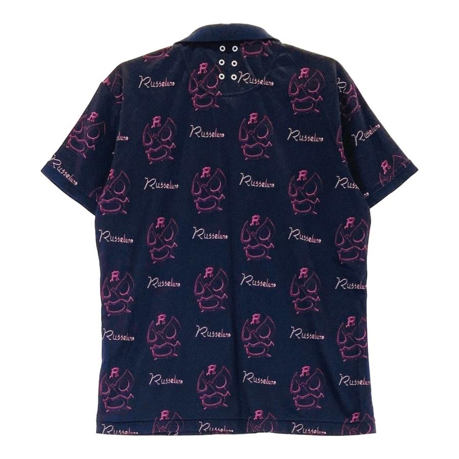 RUSSELUNO ラッセルノ 半袖ポロシャツ ルチャ 総柄 ネイビー系 5