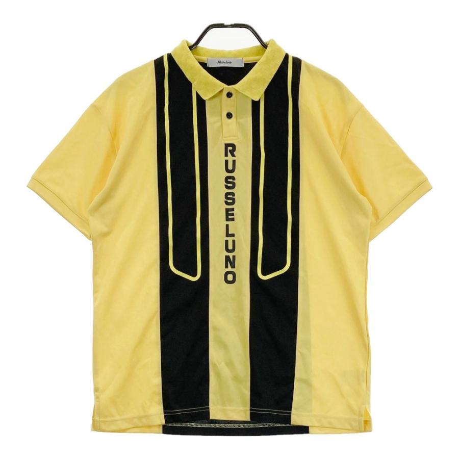 新品　ラッセルノ　ポロシャツ　半袖　イエロー　ルチャ　ポリエステル　サイズ5 RUSSELUNO ラッセルノ 半袖ポロシャツ ルチャ イエロー系 5 ゴルフ