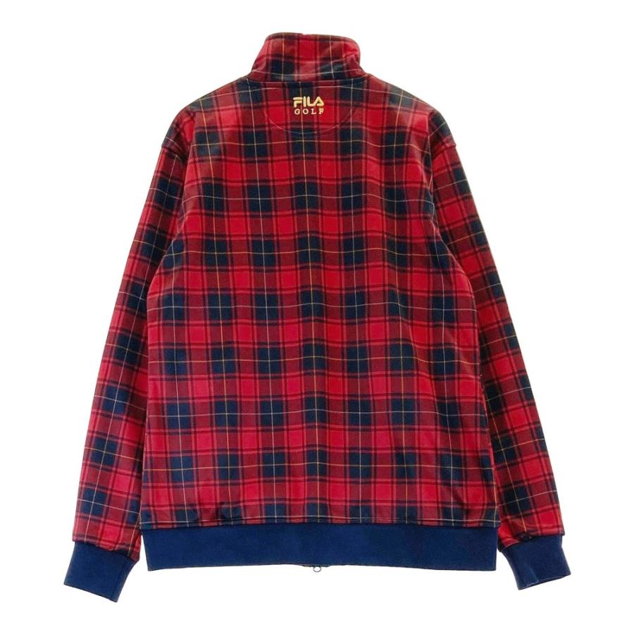 FILA GOLF フィラゴルフ 裏起毛 ジップジャケット チェック柄