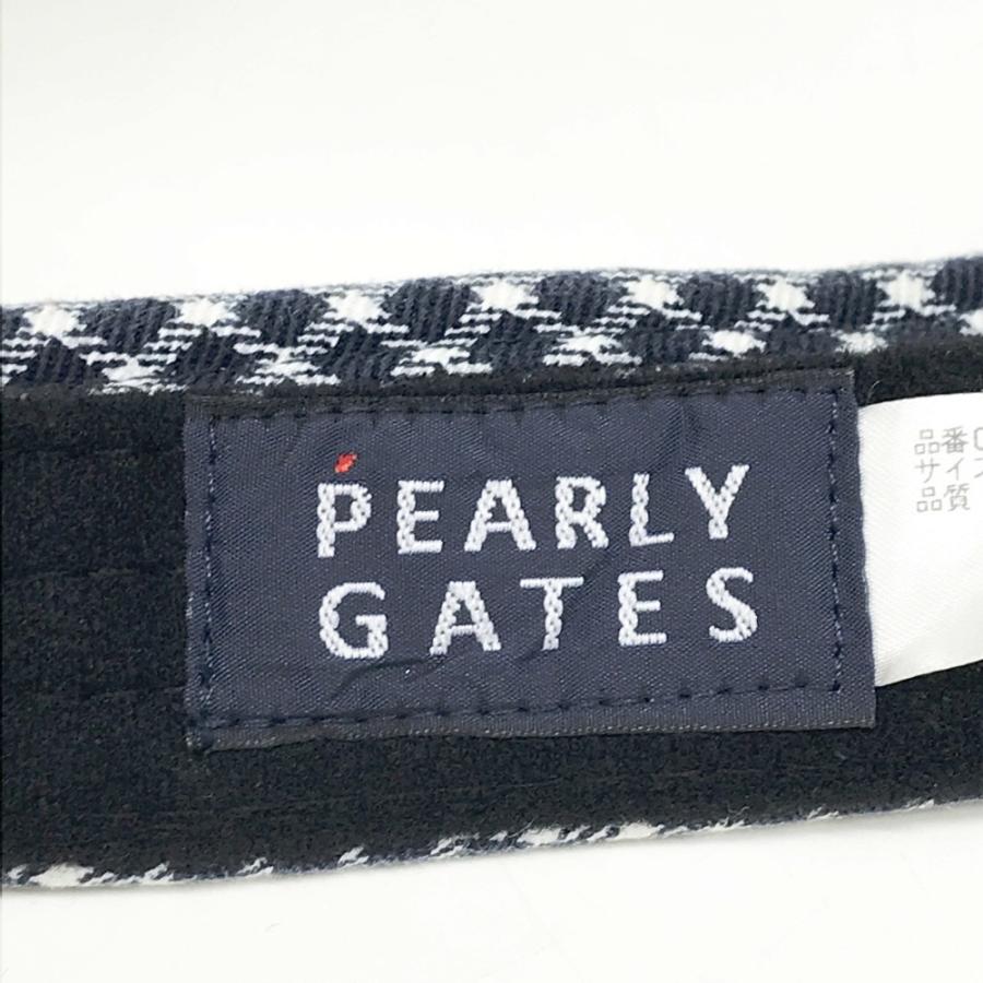 PEARLY GATES パーリーゲイツ サンバイザー チェック柄 ネイビー系 FR