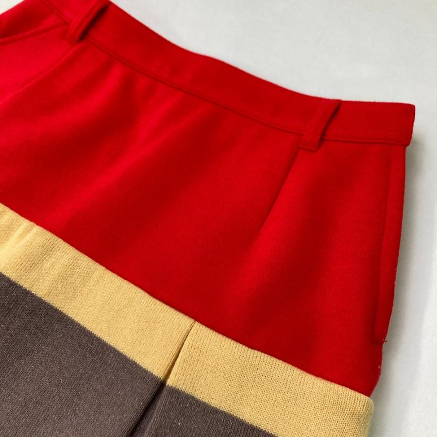 ARCHIVIO アルチビオ 2022年 裏地付 ニットスカート プリーツ レッド系