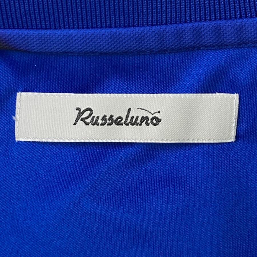 RUSSELUNO ラッセルノ 半袖ポロシャツ ワッペン 総柄 ブルー系 5