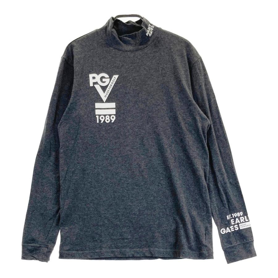 サイズ：5 PEARLY GATES パーリーゲイツ  ハイネック 長袖 Tシャツ  グレー系 [240101458663] ゴルフウェア メンズ ストスト PEARLY GATES パーリーゲイツ ハイネック 長袖Tシャツ グレー系