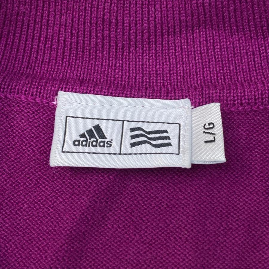 ADIDAS GOLF アディダスゴルフ ハーフジップ半袖ニットセーター 千鳥柄 