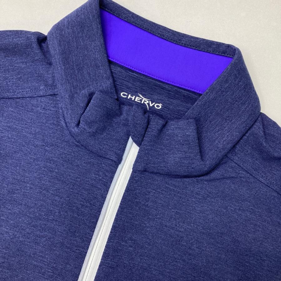 新品】CHERVO シェルボ 長袖ハーフジップTシャツ ネイビー系 52 ゴルフ