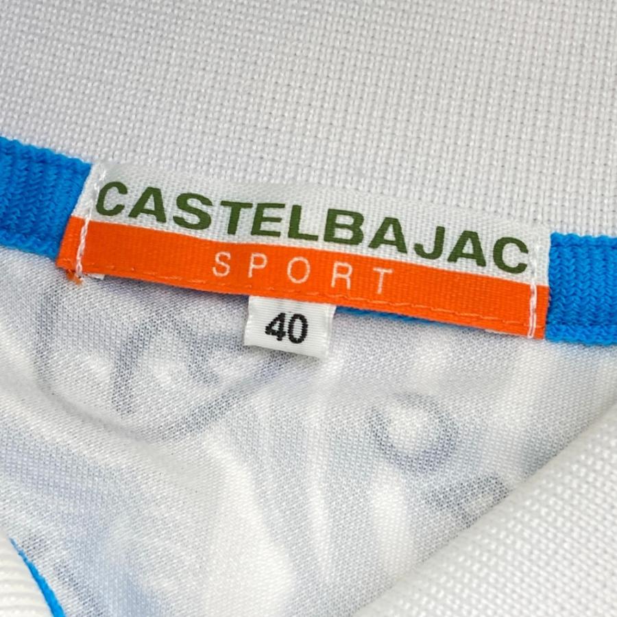 サイズ：40 CASTELBAJAC カステルバジャック  半袖ポロシャツ 総柄 ブルー系 [240101449117] ゴルフウェア レディース ストスト 新品】CASTELBAJAC カステルバジャック 半袖ポロシャツ 総柄