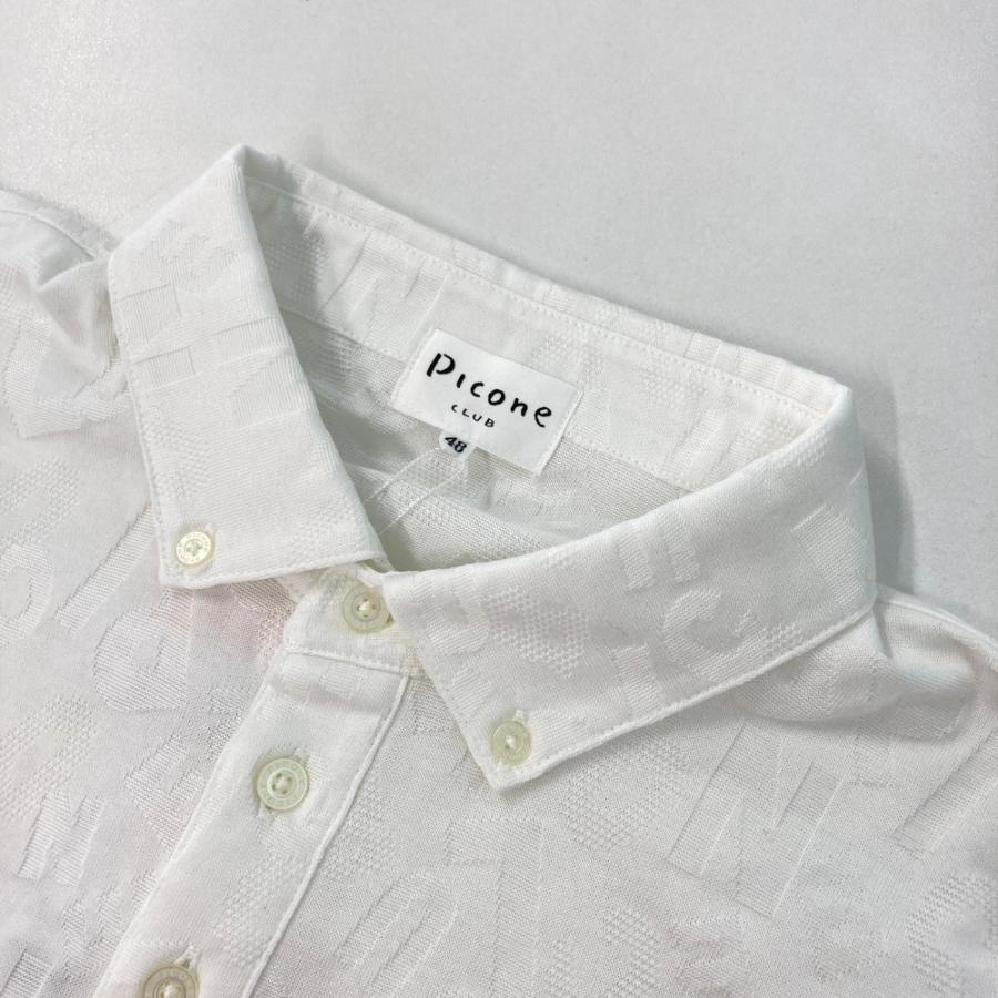 新品】PICONE CLUB ピッコーネクラブ 長袖ポロシャツ 総柄 ホワイト系