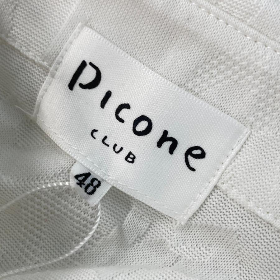 サイズ：48 PICONE CLUB　ピッコーネクラブ  長袖ポロシャツ 総柄 ホワイト系 [240101449165] ゴルフウェア メンズ ストスト 新品】PICONE CLUB ピッコーネクラブ 長袖ポロシャツ 総柄 ホワイト系