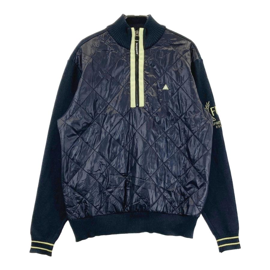 【ルコックスポルティフ】ゴルフ キルティング 切り替え ブルゾン 中綿 M 黒 LE COQ GOLF ルコックゴルフ ハーフジップ 中綿切替 ブルゾン ブラック