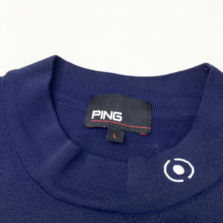 PING ネイビー セーター モックネック　ピン　ゴルフ　ニット PING ピン 2023年モデル モックネック 半袖ニットセーター