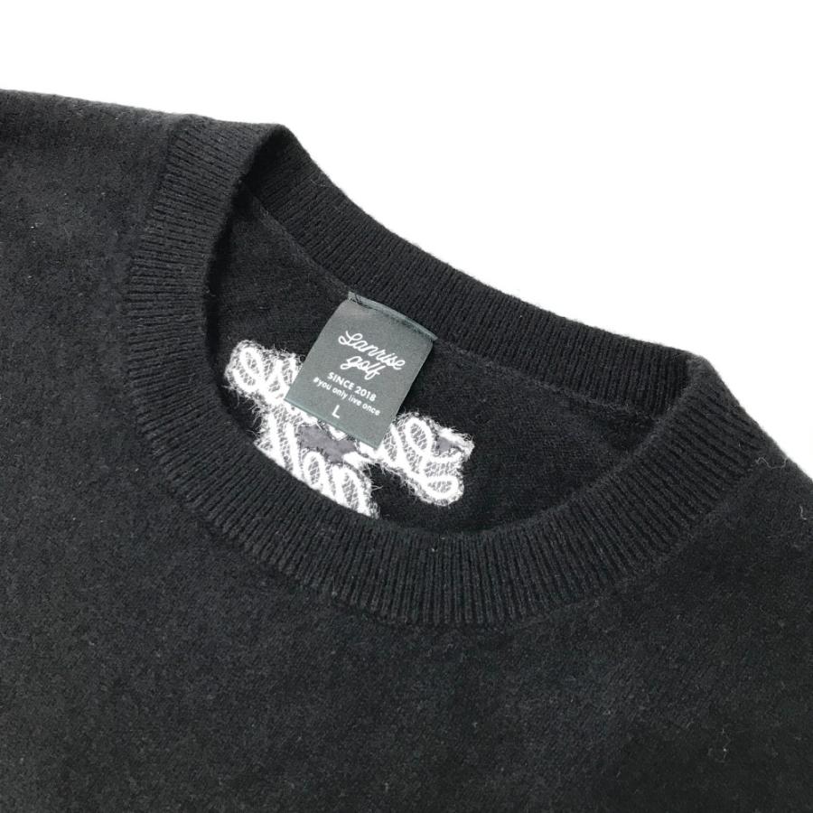 サイズ：L SANRISE サンライズ  ニット セーター カシミヤ  ブラック系 [240101449479] ゴルフウェア メンズ ストスト SANRISE サンライズ ニット セーター カシミヤ ブラック系 L