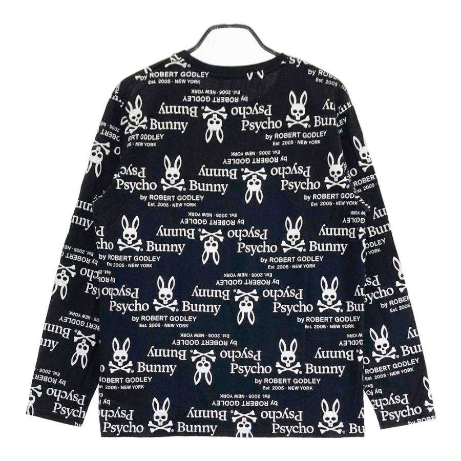 PSYCHO BUNNY サイコバニー 長袖Tシャツ 総柄 ブラック系 XL