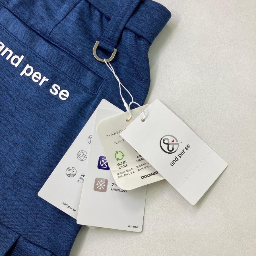 新品】AND PER SE アンパスィ スカート ネイビー系 L ゴルフウェア