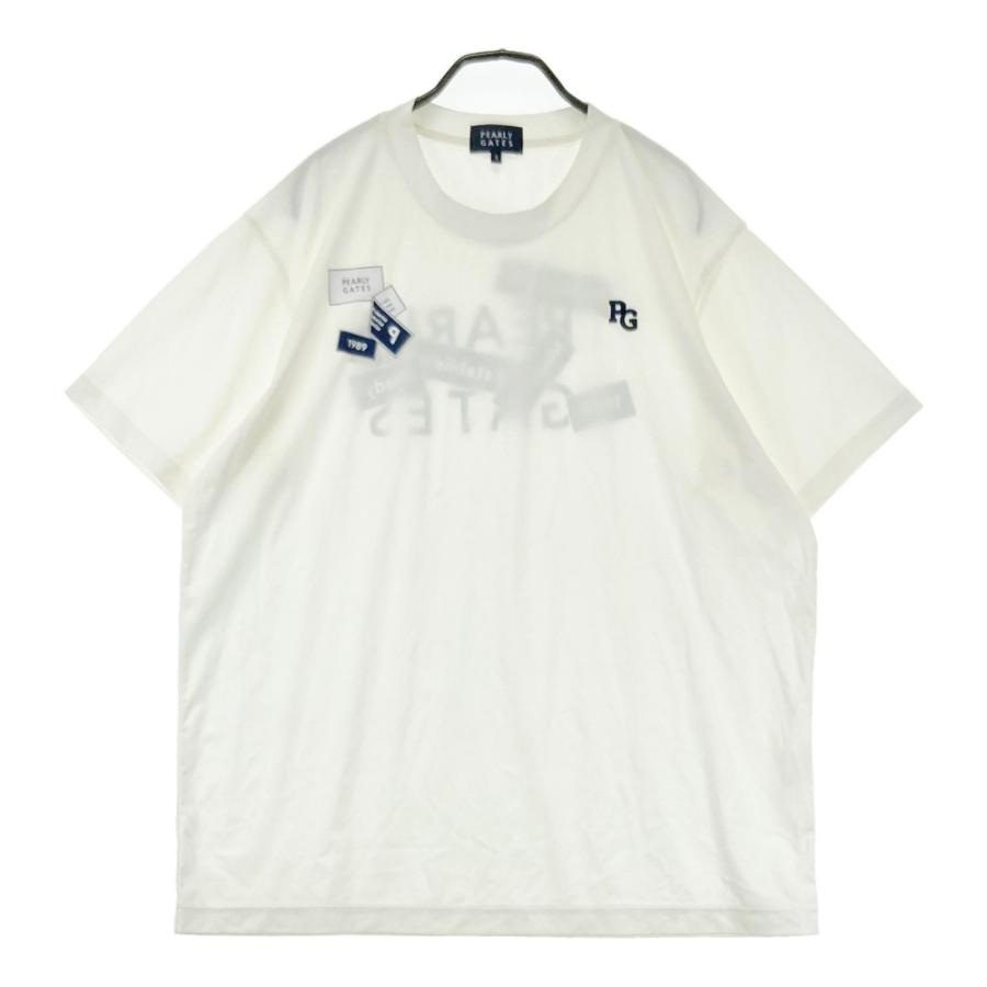 PEARLY GATES 半袖Tシャツ ホワイト サイズ5 PEARLY GATES（パーリーゲイツ） 半袖Tシャツ ロゴプリント ホワイト系