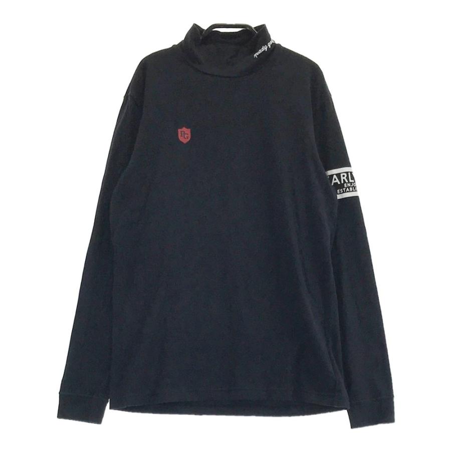サイズ：4 PEARLY GATES パーリーゲイツ  ハイネック 長袖Tシャツ  ブラック系 [240101450368] ゴルフウェア メンズ ストスト PEARLY GATES パーリーゲイツ ハイネック 長袖Tシャツ ブラック