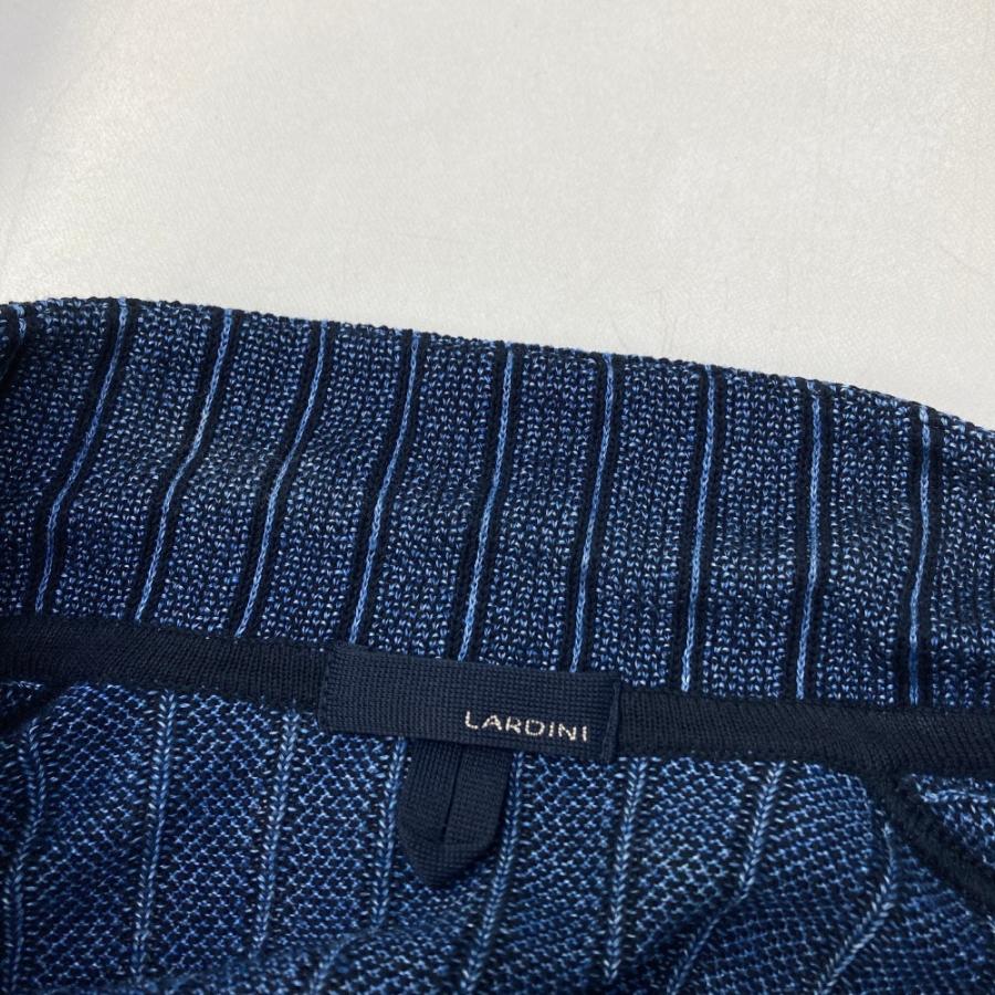 LARDINI ネイビー ストライプ テーラードジャケット LARDINI ラルディーニ テーラードジャケット ストライプ柄