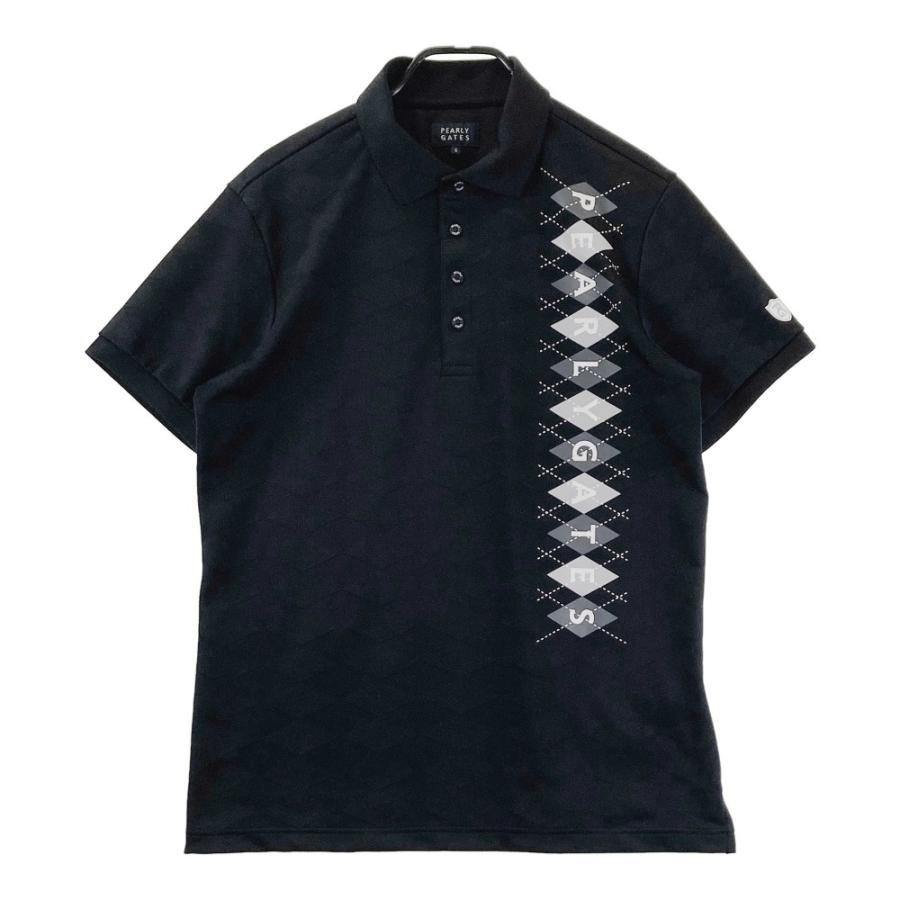パーリーゲイツ　アーガイル柄半袖ポロシャツ　サイズM 新品未使用 パーリーゲイツ ゴルフ半袖ポロシャツ ネイビー NEW