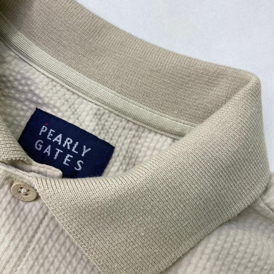 サイズ：3 PEARLY GATES パーリーゲイツ 2023年 半袖ポロシャツ  ベージュ系 [240101450444] ゴルフウェア メンズ ストスト PEARLY GATES パーリーゲイツ 2023年 半袖ポロシャツ ベージュ系
