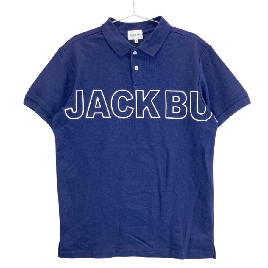Jack Bunny!! ネイビー ポロシャツ サイズ6 JACK BUNNY ジャックバニー 半袖ポロシャツ ネイビー系 6 ゴルフウェア