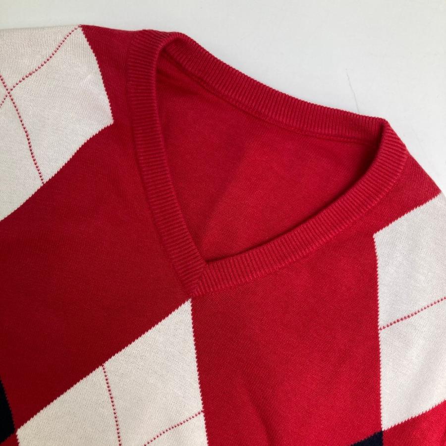 BEAMS GOLF ビームスゴルフ リバーシブル ニットセーター ダイヤ柄