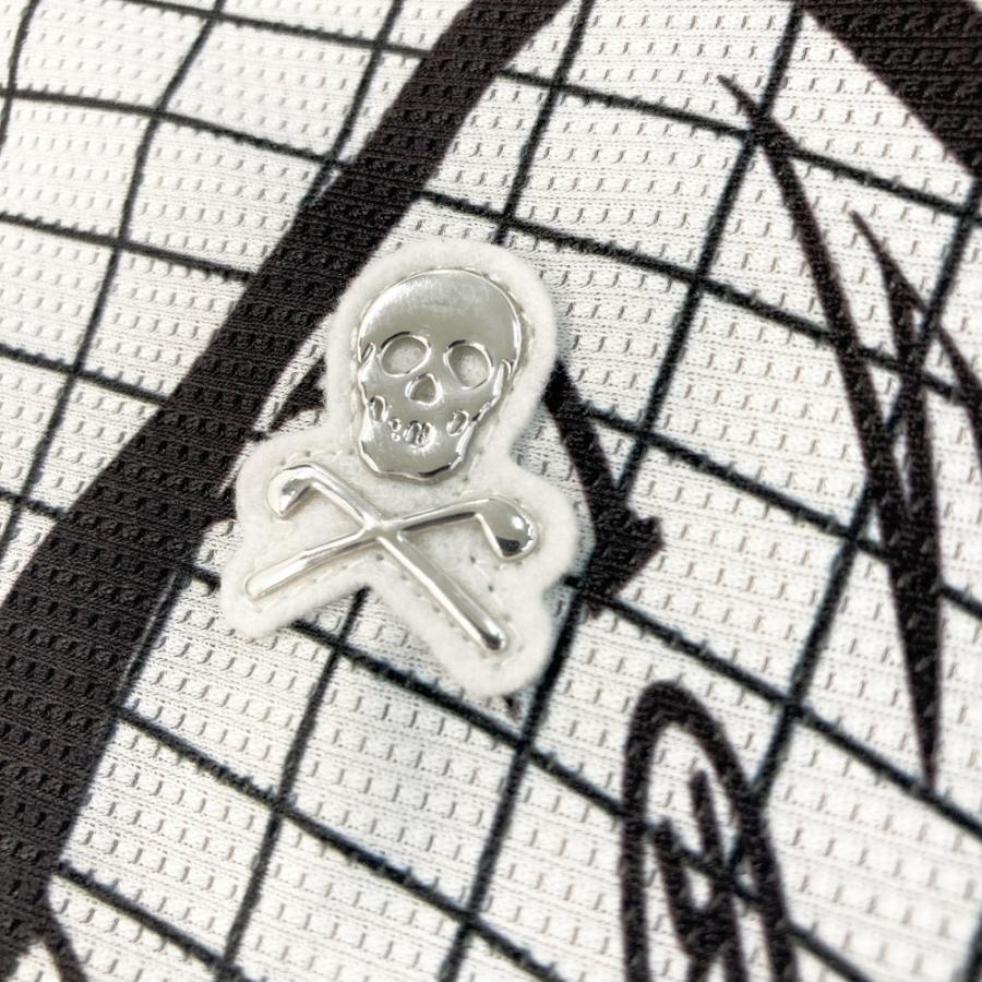 MARK&LONA マークアンドロナ 半袖ポロシャツ 総柄 ホワイト系 48