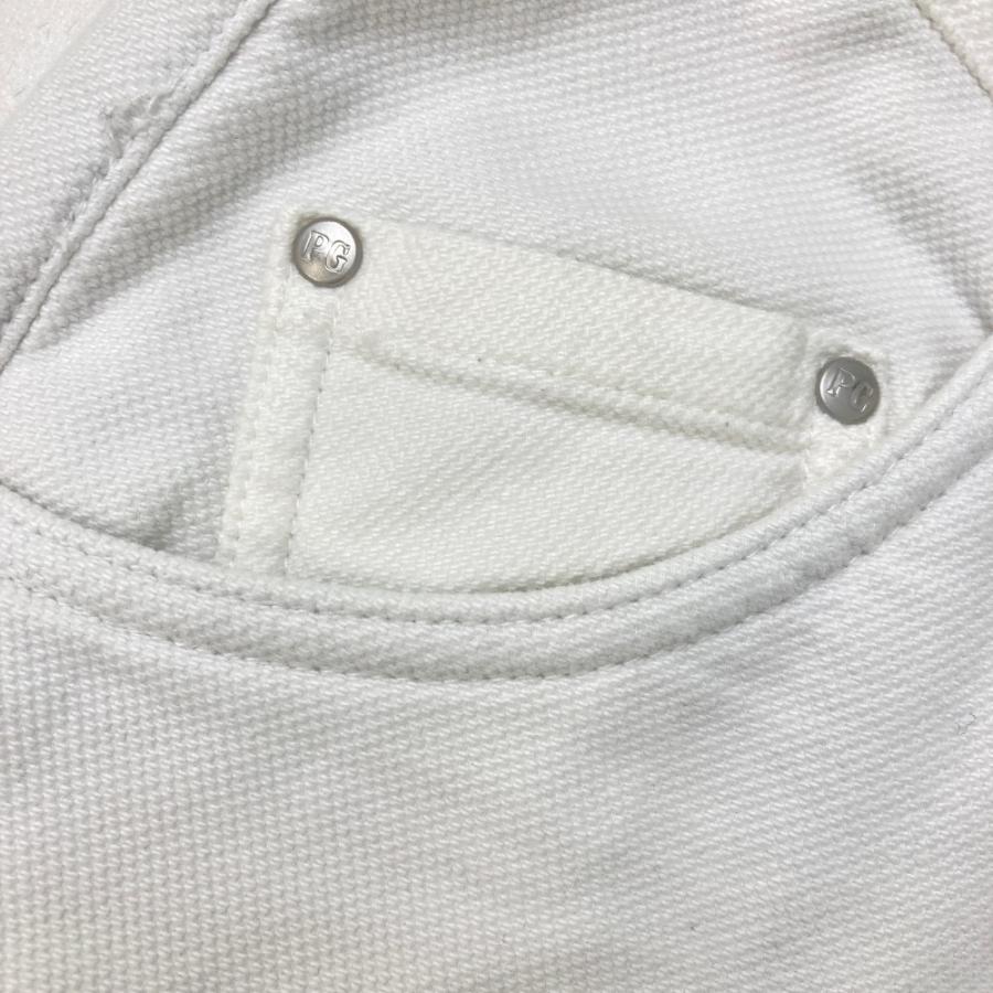 サイズ：0 PEARLY GATES パーリーゲイツ 30周年 蓄熱ストレッチパンツ ワッペン  ホワイト系 [240101451321] ゴルフウェア レディース ストスト PEARLY GATES パーリーゲイツ 30周年 蓄熱ストレッチパンツ