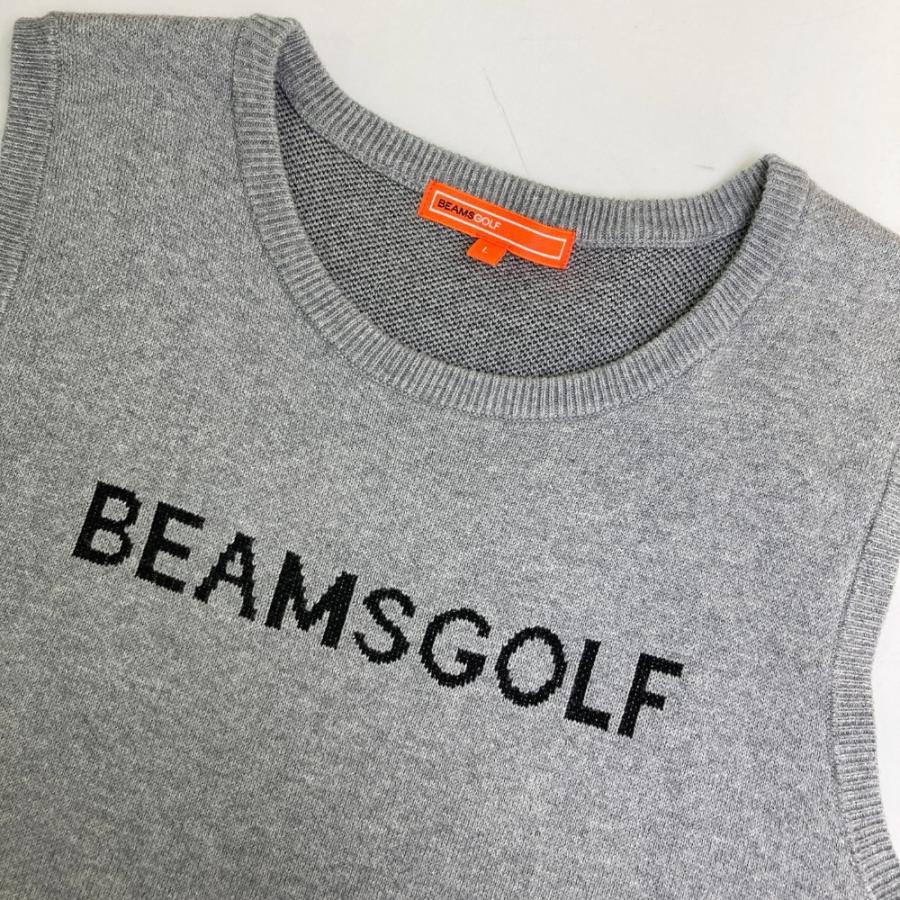 BEAMS GOLF ビームスゴルフ ニットベスト グレー系 L ゴルフウェア