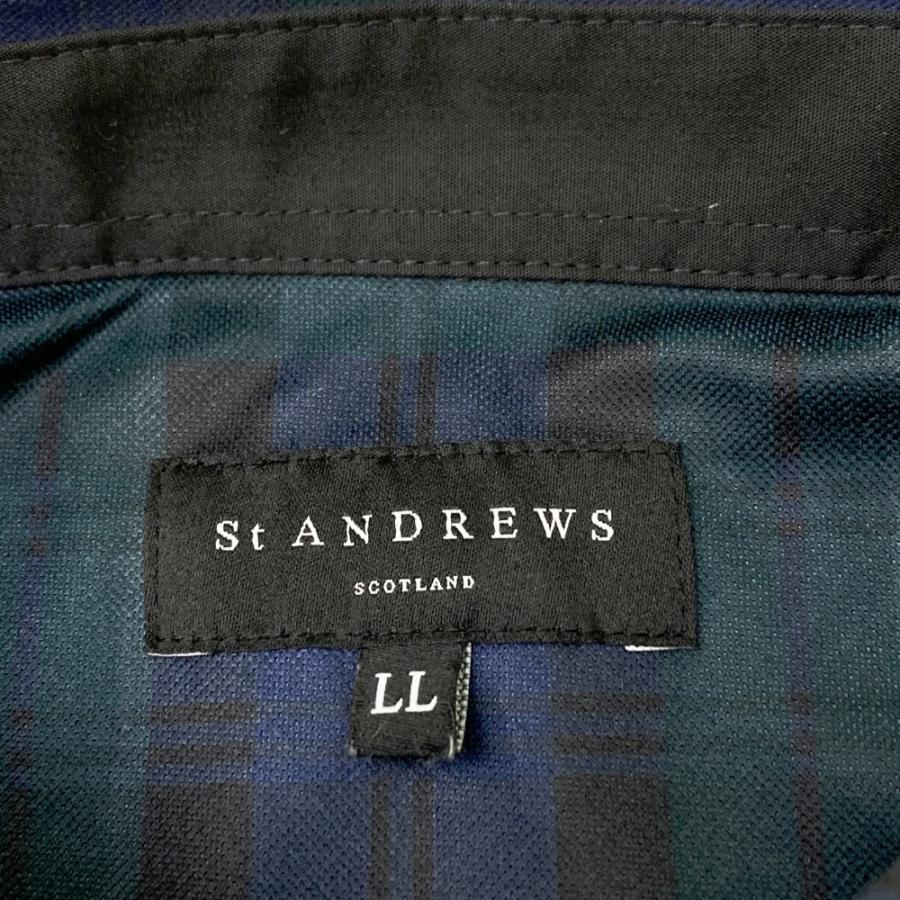 セントアンドリュース半袖ポロシャツグリーン系新品未使用LLサイズ ST ANDREWS セントアンドリュース 半袖ポロシャツ チェック柄