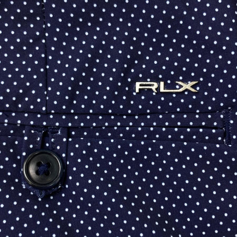 RLX ラルフローレン ハーフパンツ ネイビー系 ゴルフウェア メンズ34 RLX ラルフローレン ストレッチハーフパンツ ドット柄 ネイビー系 34