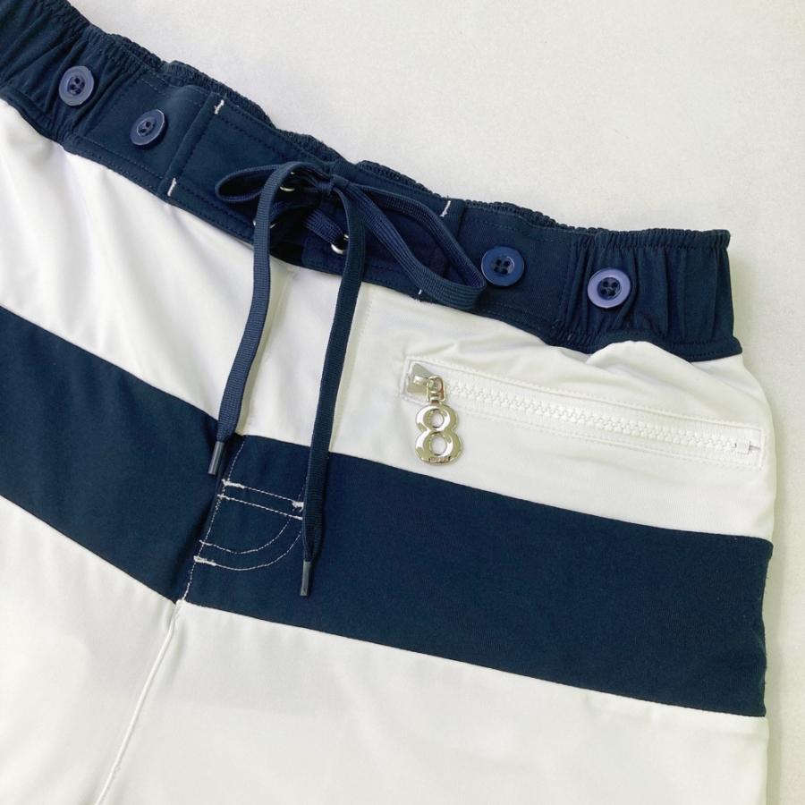 ムータ muta ムータマリン ゴルフ ハーフパンツ ボーダー ネイビー MUTA MARINE ムータマリン ストレッチ ハーフパンツ ボーダー柄