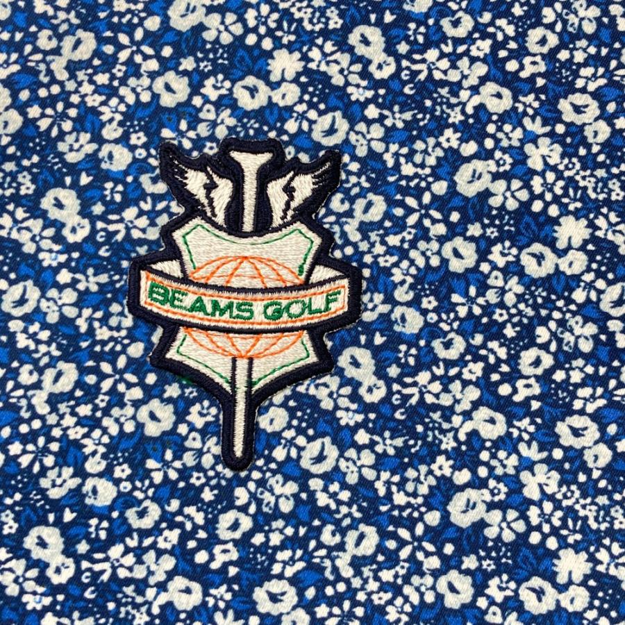 BEAMS GOLF ビームスゴルフ ジップジャケット 花 総柄 ブルー系 L