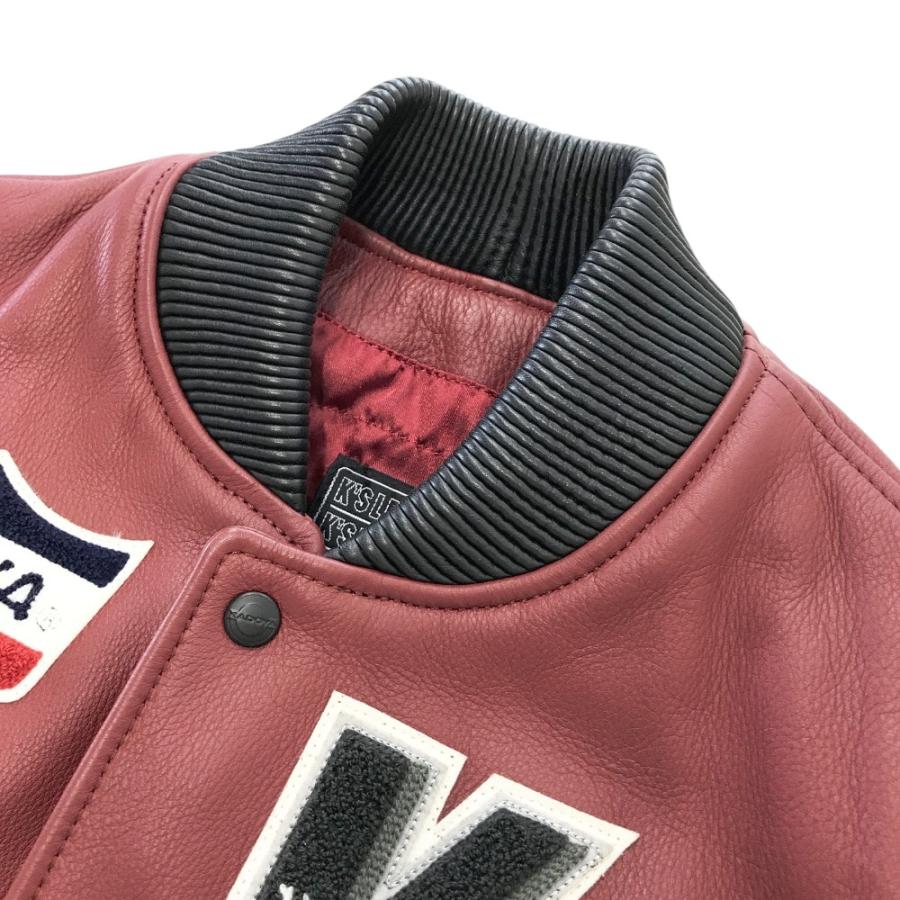 カドヤ（KADOYA） 【美品】KADOYA スタジャン レザージャケット レッド