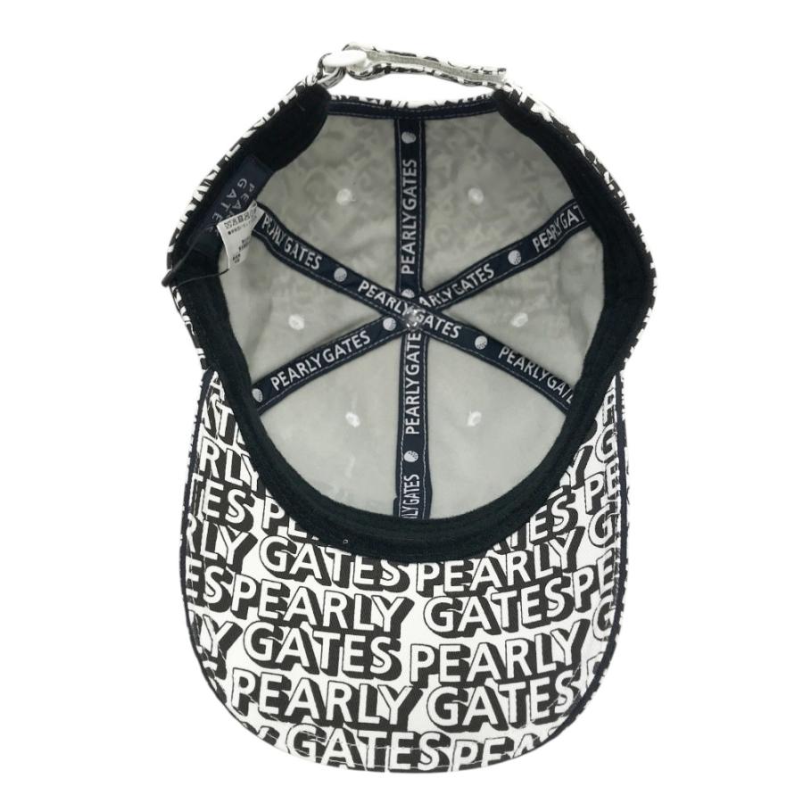 ⛳️ゴルフ　パーリーゲイツ キャップ　ホワイト　完売品 PEARLY GATES パーリーゲイツ キャップ ロゴ総柄 ホワイト系 FR ゴルフ