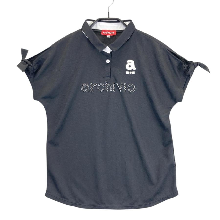 サイズ：40 ARCHIVIO アルチビオ  半袖ポロシャツ  ブラック系 [240101452374] ゴルフウェア レディース ストスト ARCHIVIO アルチビオ 半袖ポロシャツ ブラック系 40 ゴルフ