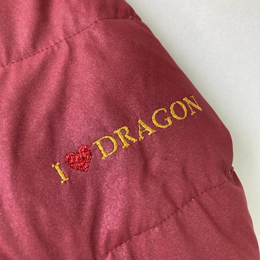 サイズ：2 DANCE WITH DRAGON ダンスウィズドラゴン  フード付 ダウンジャケット ベロア切替  レッド系 [240101452391] ゴルフウェア レディース ストスト Dance With Dragon（ダンスウィズドラゴン） 【美品】DANCE WITH