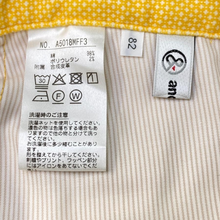 ⭐︎【and per se】ゴルフパンツ イエロー サイズ82 and per se（アンパスィ） 【新品】AND PER SE ストレッチパンツ 総柄