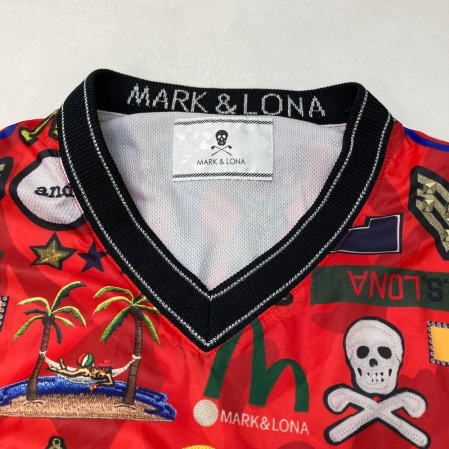 MARK&LONA（マークアンドロナ） 裏メッシュ Vネック 長袖ブルゾン 総柄