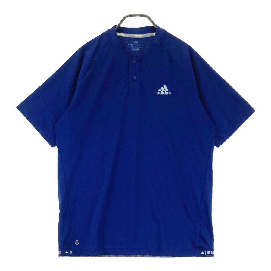 ADIDAS GOLF アディダスゴルフ ヘンリーネック 半袖Tシャツ ネイビー系