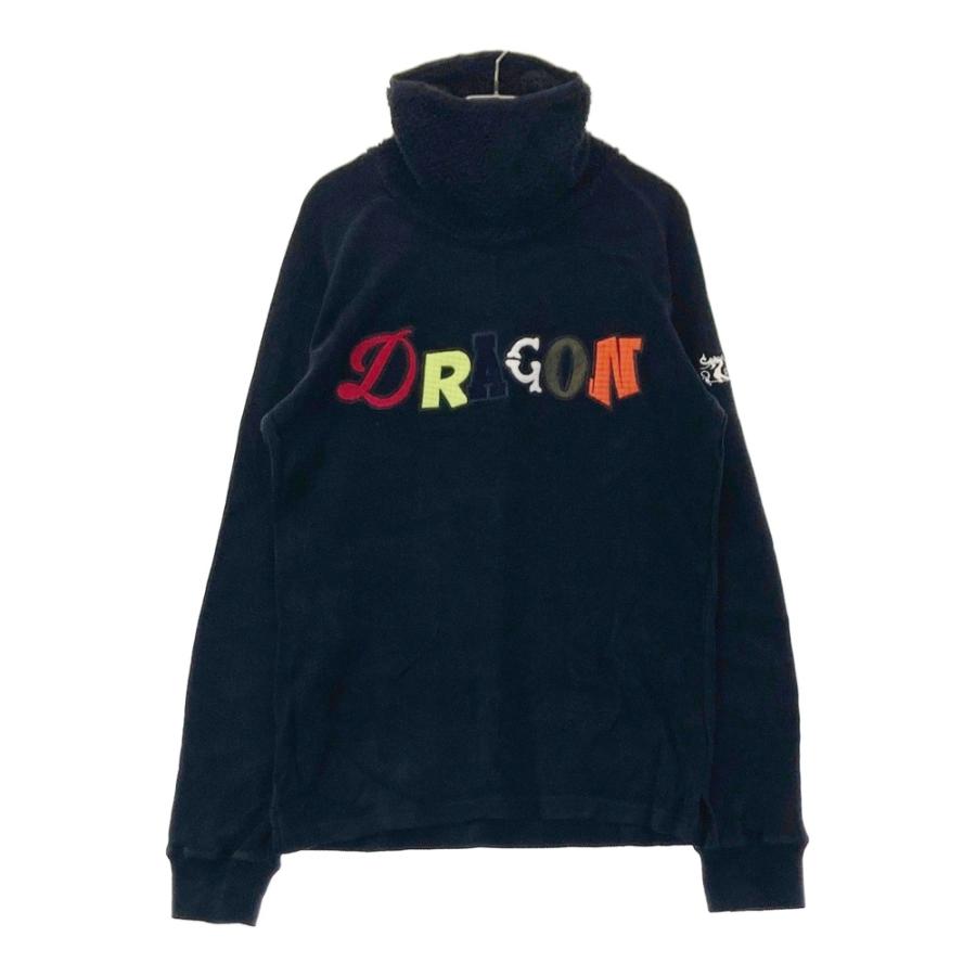 サイズ：2 DANCE WITH DRAGON ダンスウィズドラゴン  襟ボア タートルネック 長袖Tシャツ  ブラック系 [240101453425] ゴルフウェア メンズ ストスト Dance With Dragon（ダンスウィズドラゴン） 襟ボア タートルネック