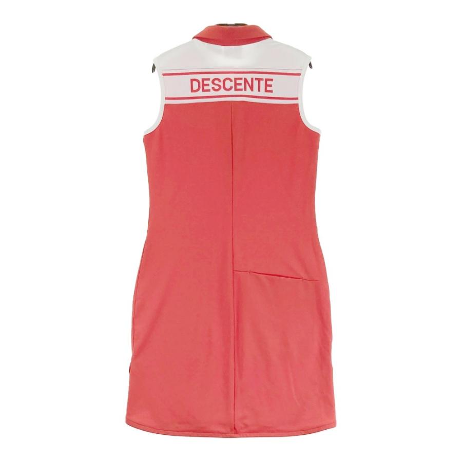 DESCENTE レディース ゴルフ ワンピース オレンジ DESCENTE GOLF デサントゴルフ ハーフジップ ノースリーブワンピース