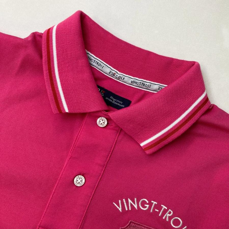 23区GOLF ニジュウサンクゴルフ 半袖ポロシャツ ピンク系 M ゴルフ