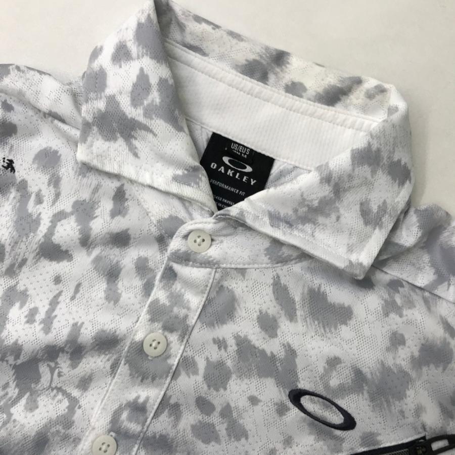 OAKLEY（オークリー） 半袖ポロシャツ スカル刺繍 レオパード柄