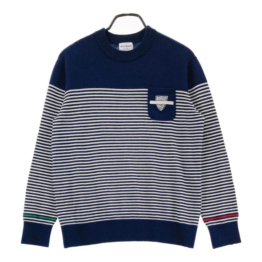 新品、未使用！ピッコーネクラブ セーター ボーダー 柄 ゴルフウェア PICONE CLUB ピッコーネクラブ ニットセーター ボーダー柄 ネイビー系