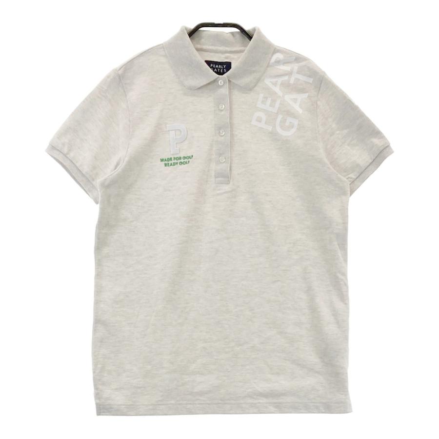 美品 パーリーゲイツ ポロシャツ 半袖 2 ホワイト レディース PEARLY GATES パーリーゲイツ 2023年 半袖ポロシャツ ホワイト系